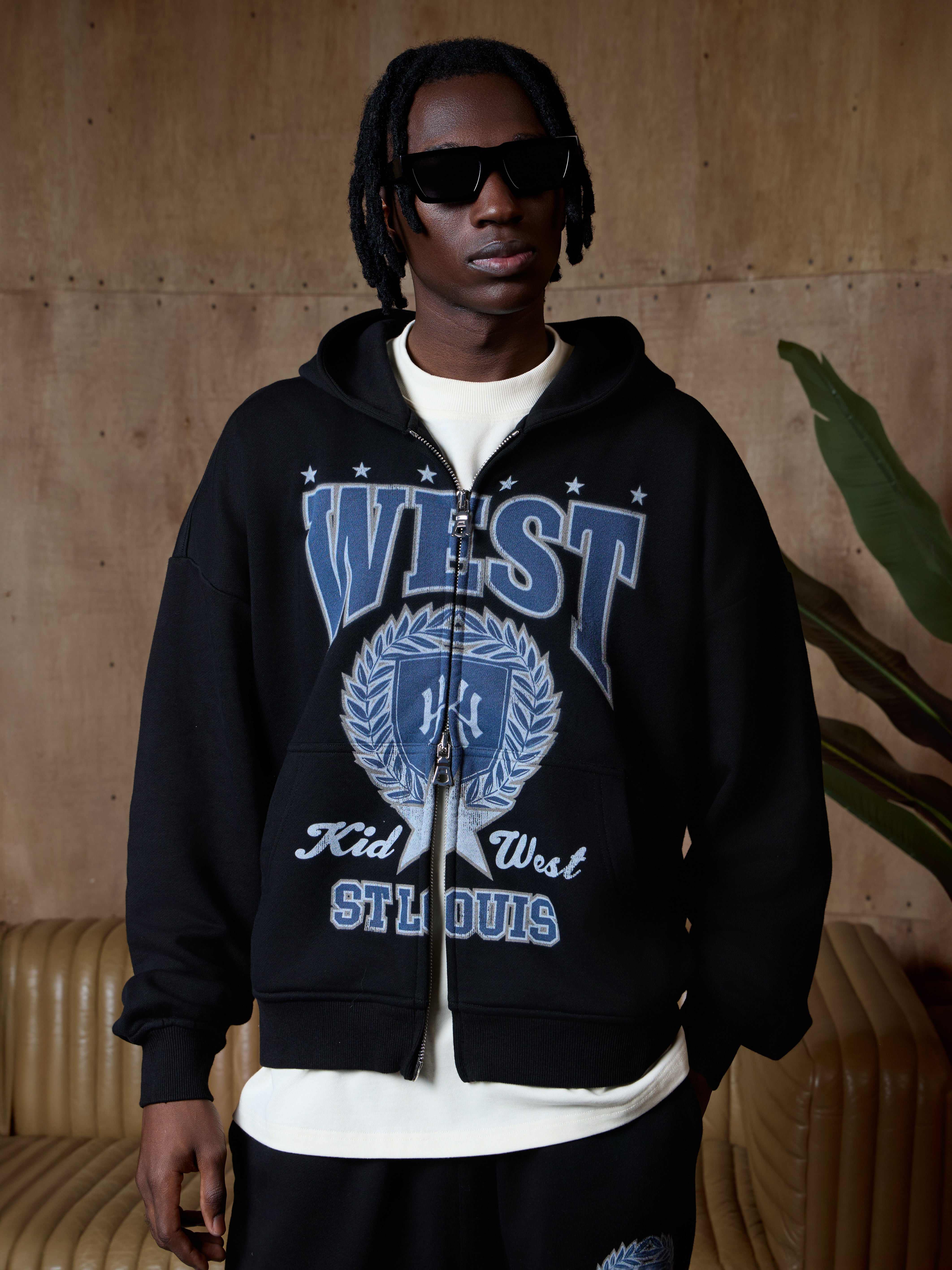 ST. LOUIS ZIPPER HOODIE - BLACK KID FROM THE WEST
