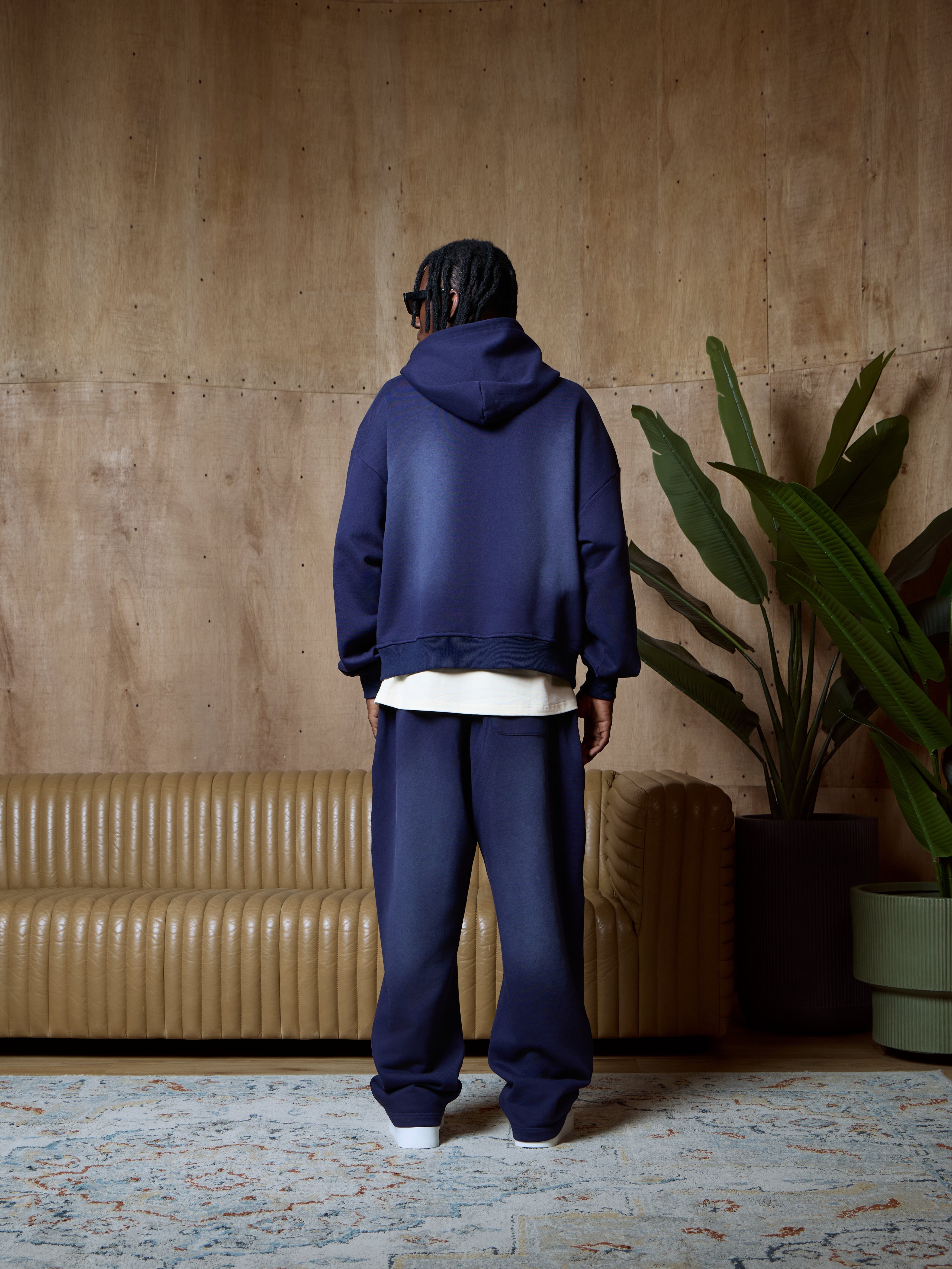 STARS ZIPPER HOODIE - WASHED NAVY KID FROM THE WEST