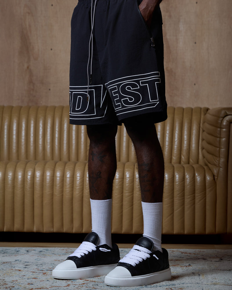 KW Logo Shorts - Black KID FROM THE WEST