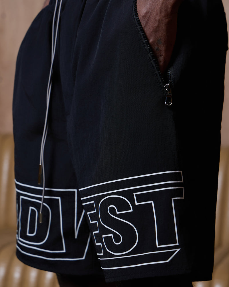 KW Logo Shorts - Black KID FROM THE WEST