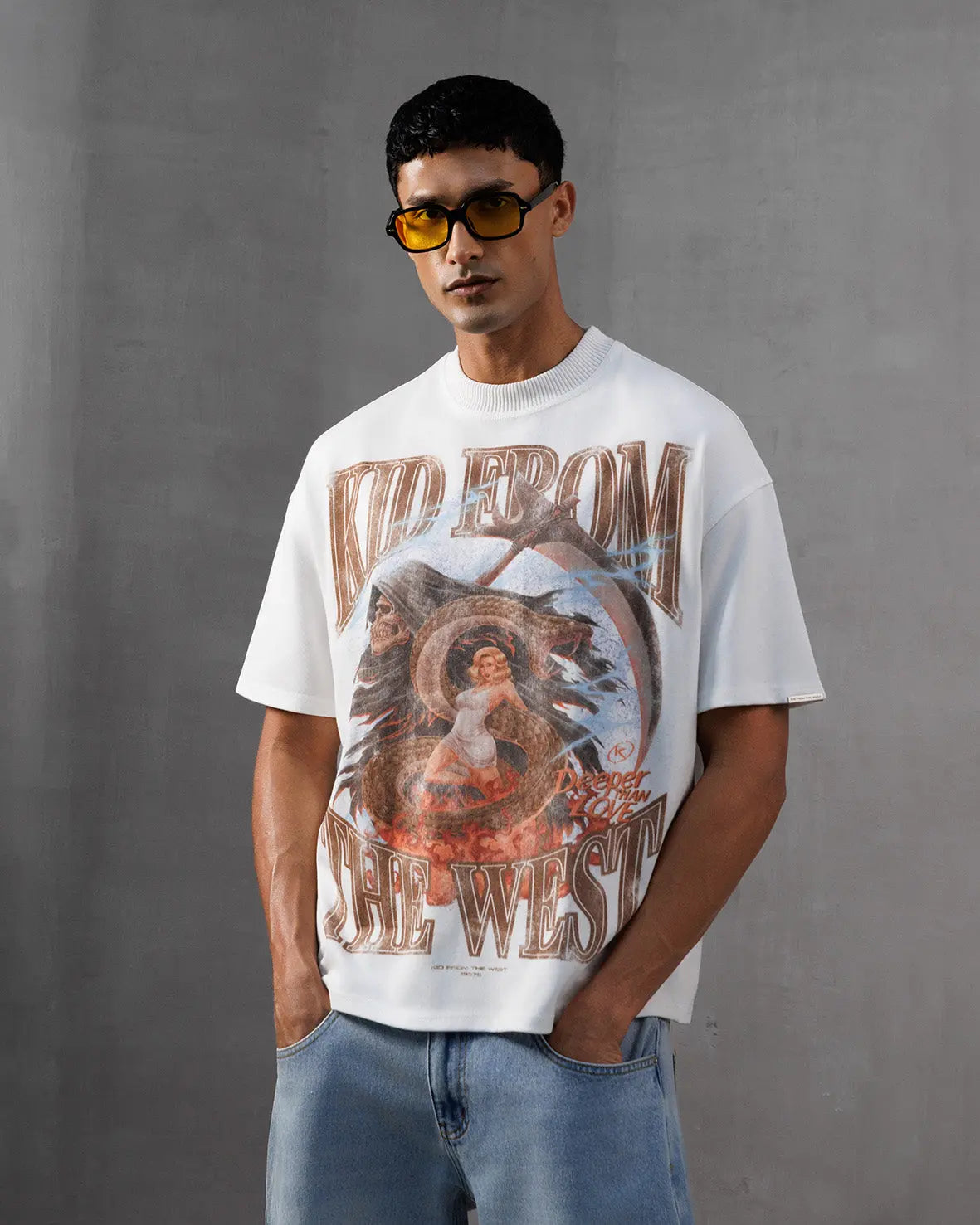 DEEPER THAN LOVE T-SHIRT - IVORY WHITE KID FROM THE WEST