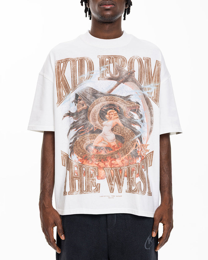 DEEPER THAN LOVE TEE - IVORY WHITE KID FROM THE WEST