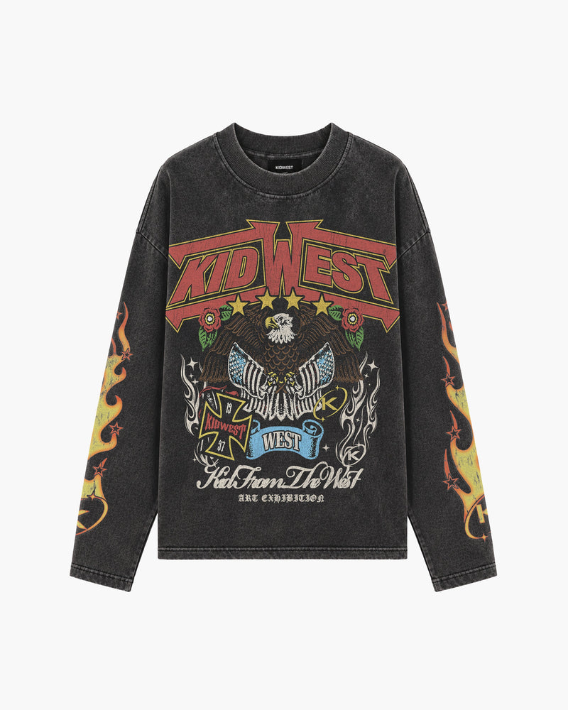 FREEDOM RIDERS LONGSLEEVE - STAINED BLACK KID FROM THE WEST