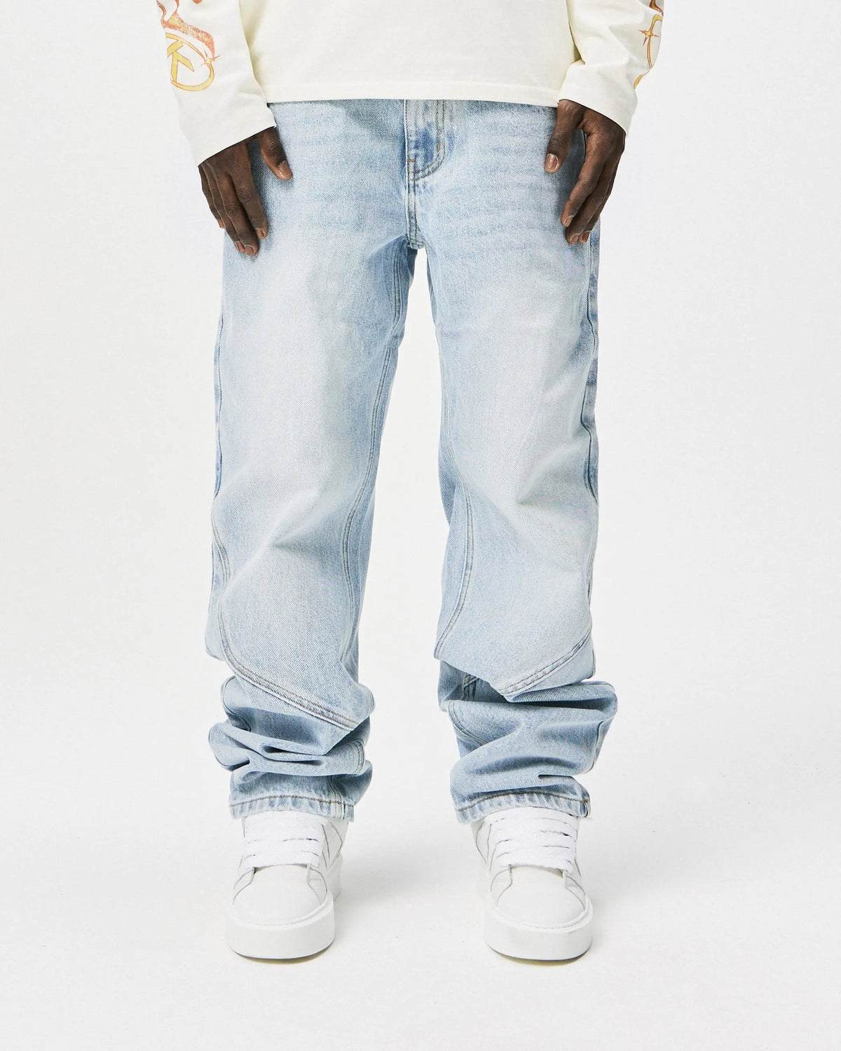 KW DENIM JEANS - BLUE CREAM