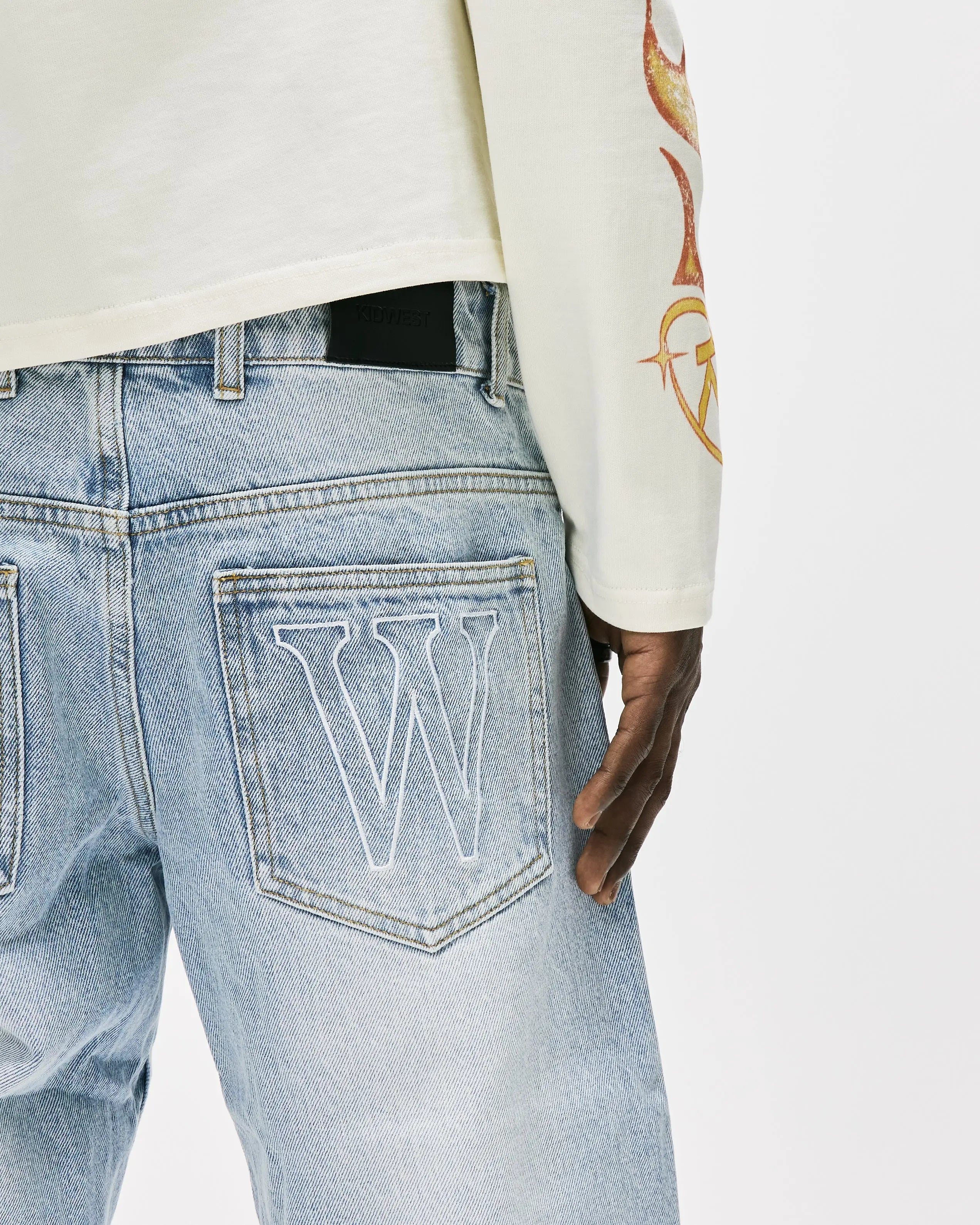 KW DENIM JEANS - BLUE CREAM KID FROM THE WEST