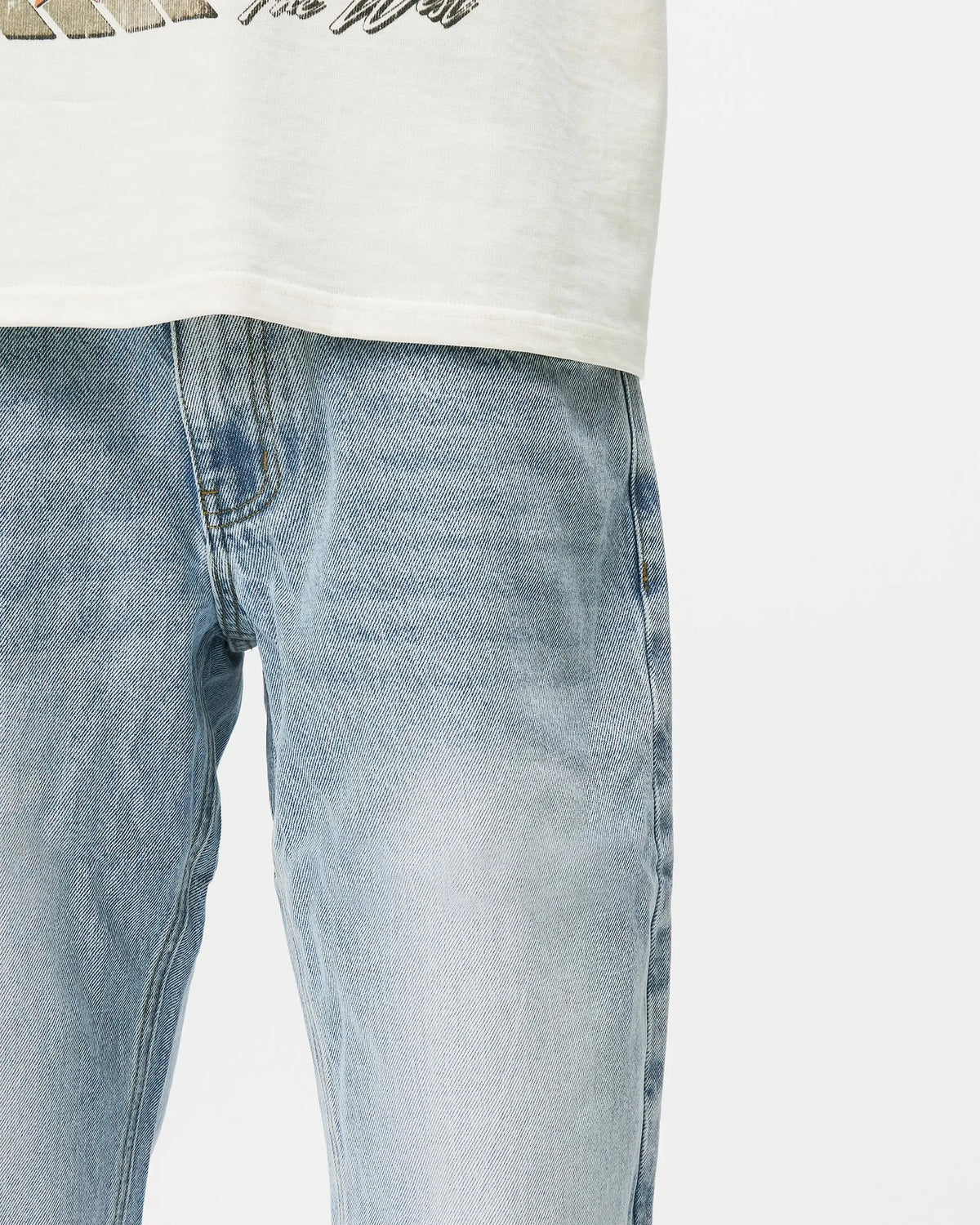 KW DENIM JEANS - BLUE CREAM