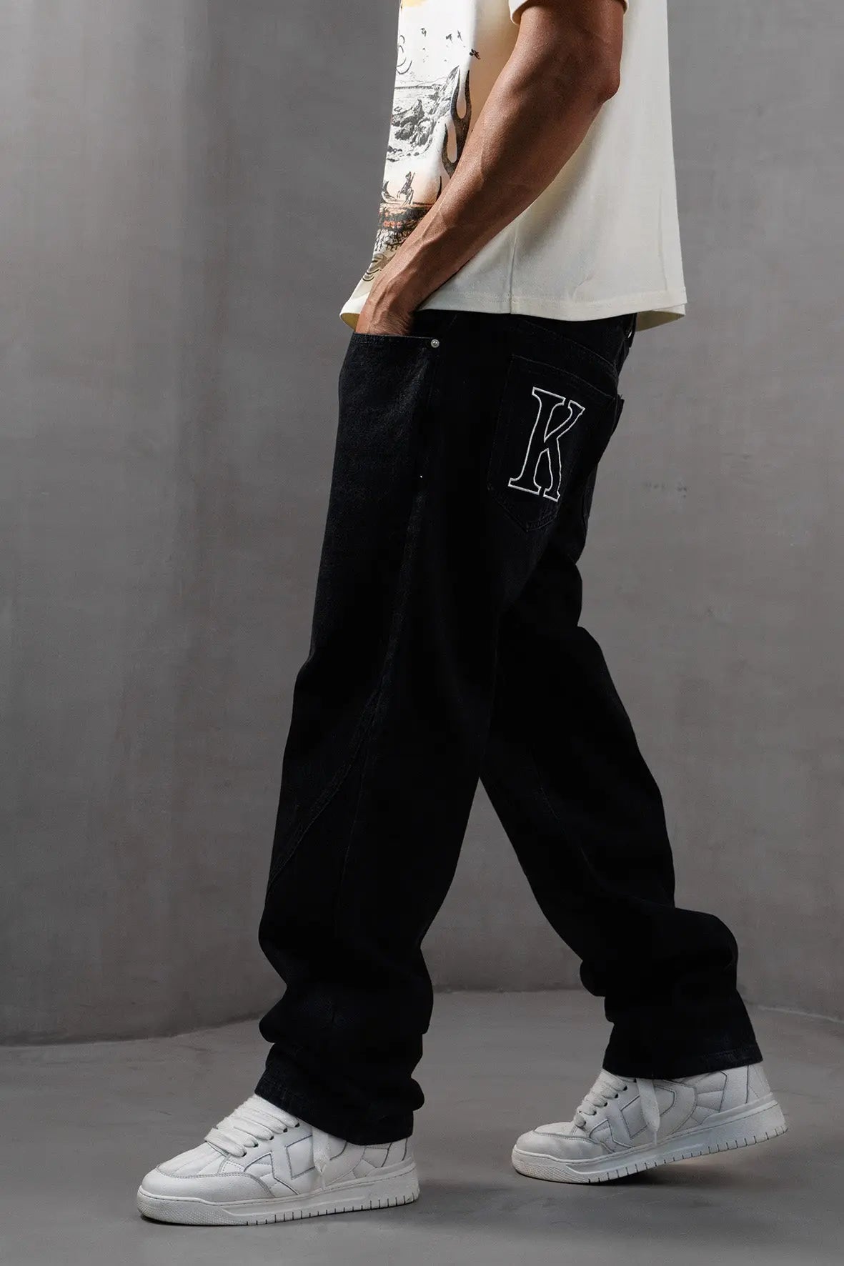 KW DENIM JEANS - JET BLACK KID FROM THE WEST
