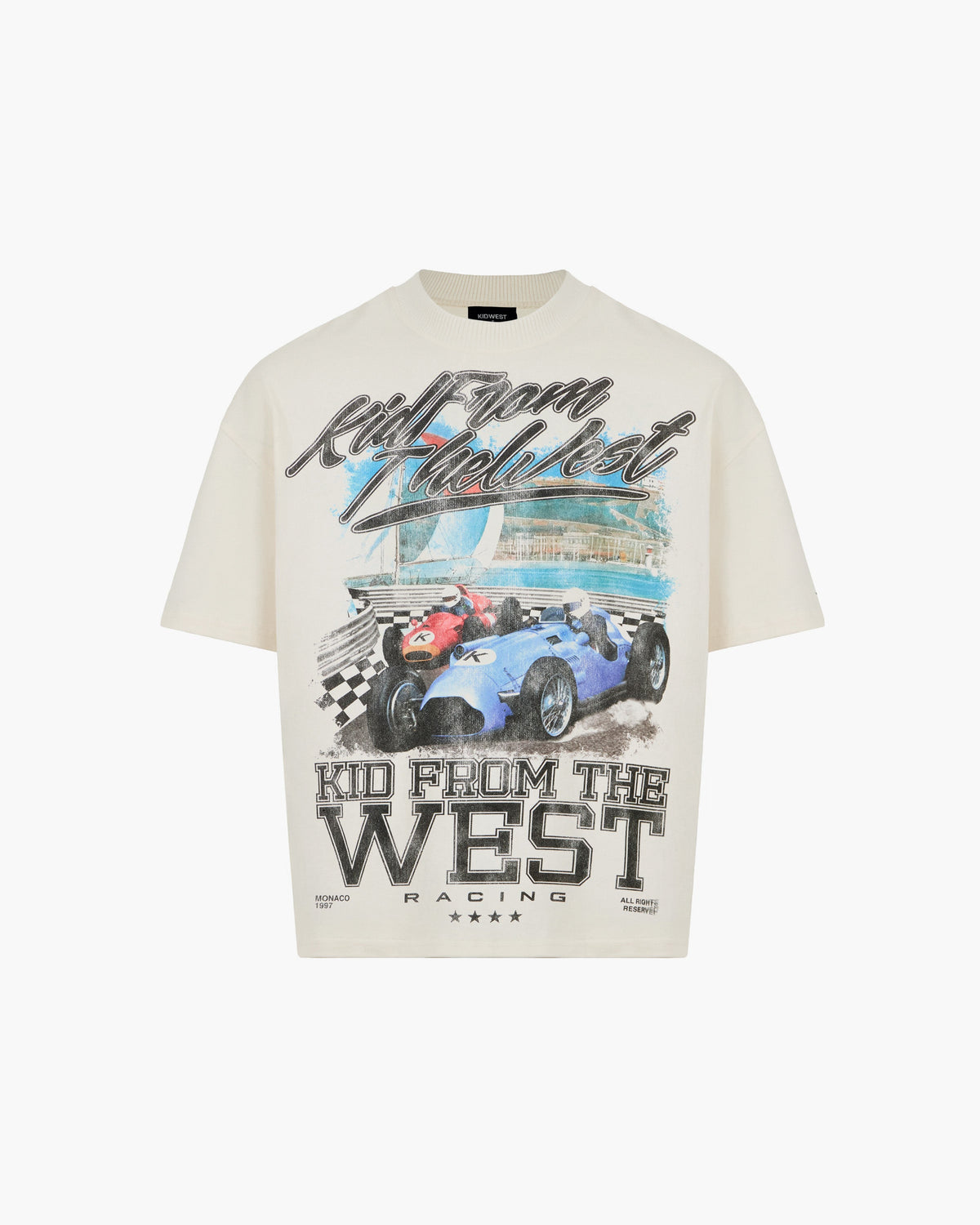 MONACO SPEEDWAY T-SHIRT - IVORY WHITE KID FROM THE WEST
