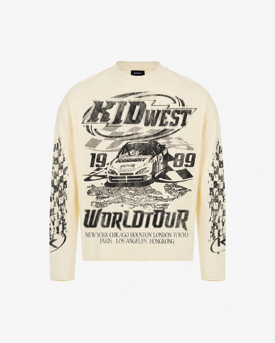 WORLD TOUR LONGSLEEVE - VINTAGE WHITE KID FROM THE WEST