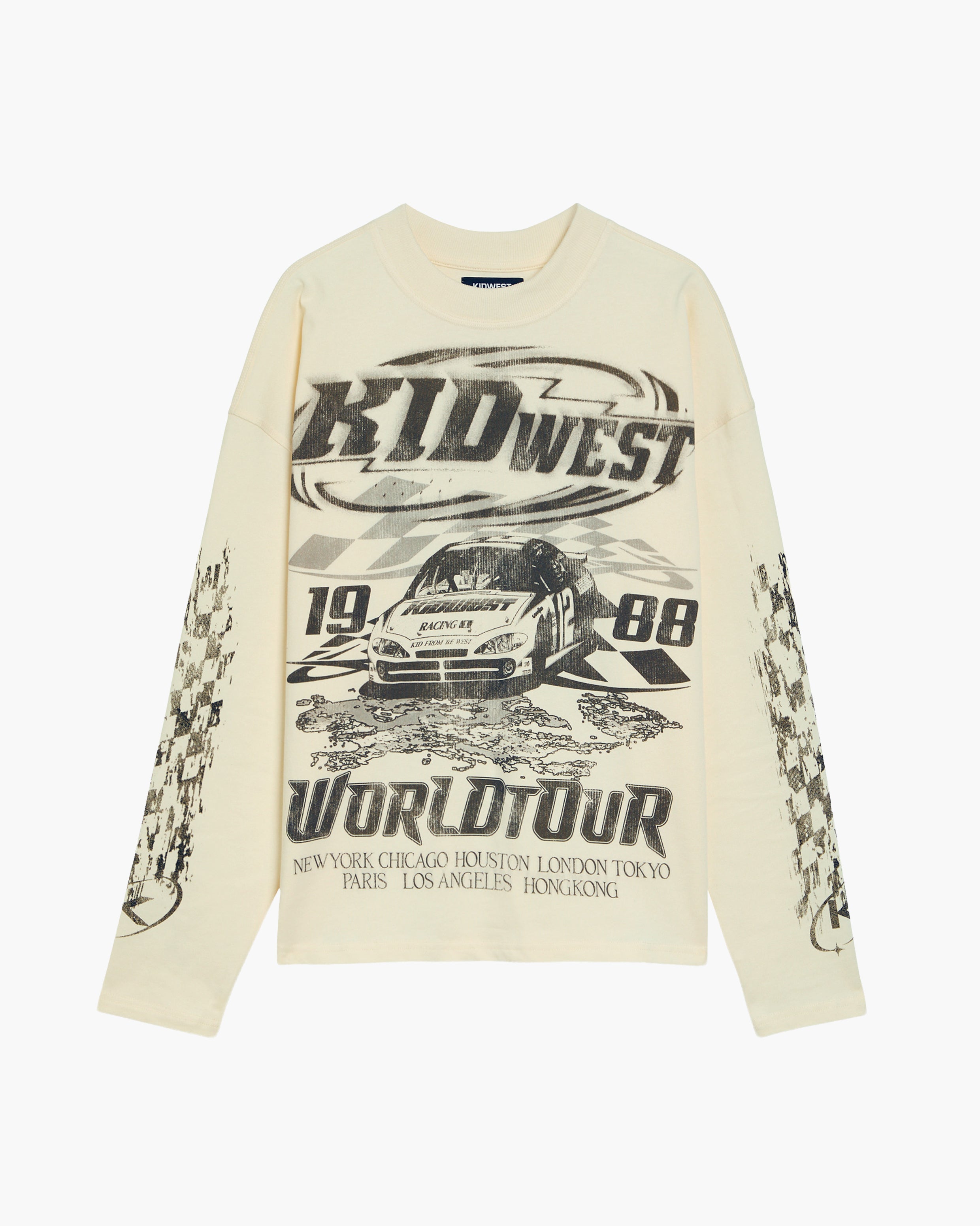 WORLD TOUR LONGSLEEVE - VINTAGE WHITE KID FROM THE WEST