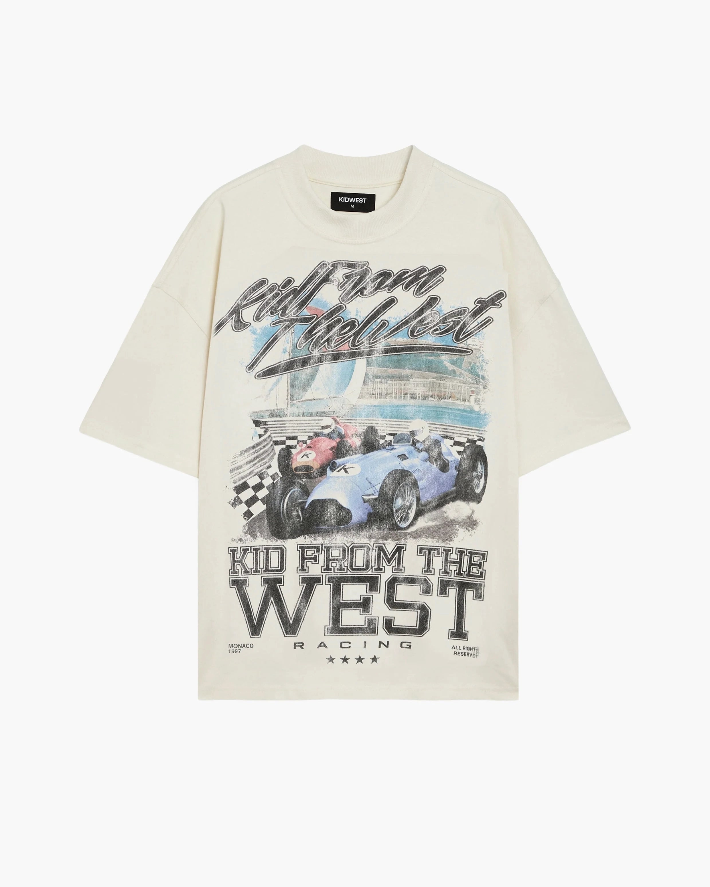 MONACO SPEEDWAY T-SHIRT - VINTAGE WHITE KID FROM THE WEST
