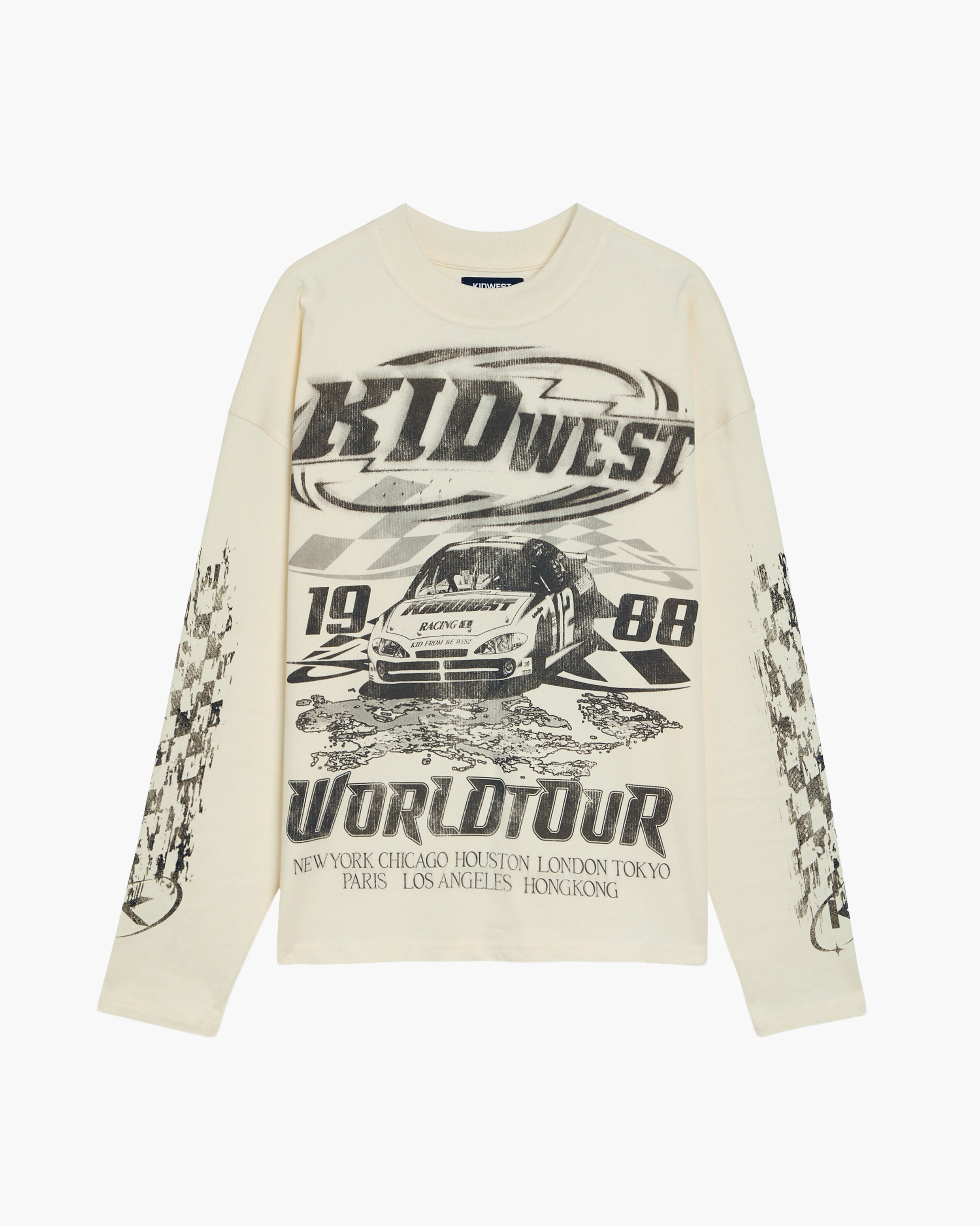 WORLD TOUR LONGSLEEVE - VINTAGE WHITE KID FROM THE WEST