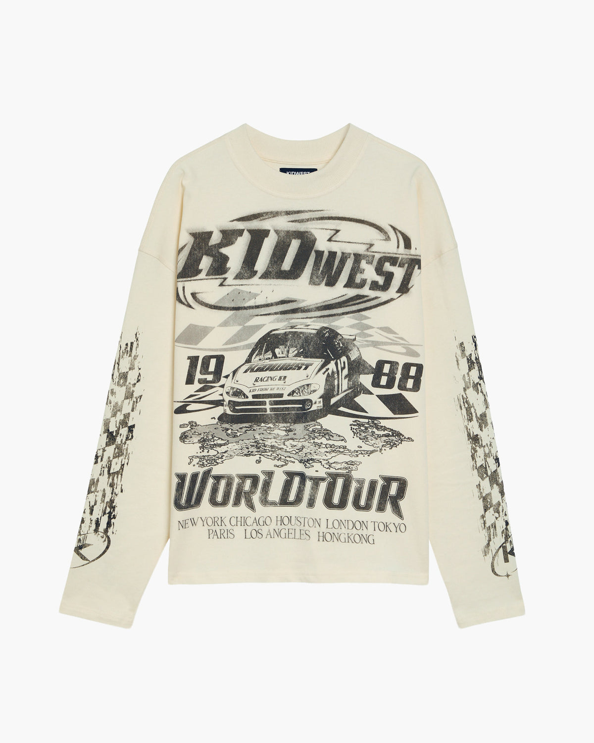 WORLD TOUR LONGSLEEVE - VINTAGE WHITE KID FROM THE WEST