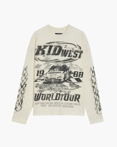 WORLD TOUR LONGSLEEVE - VINTAGE WHITE KID FROM THE WEST