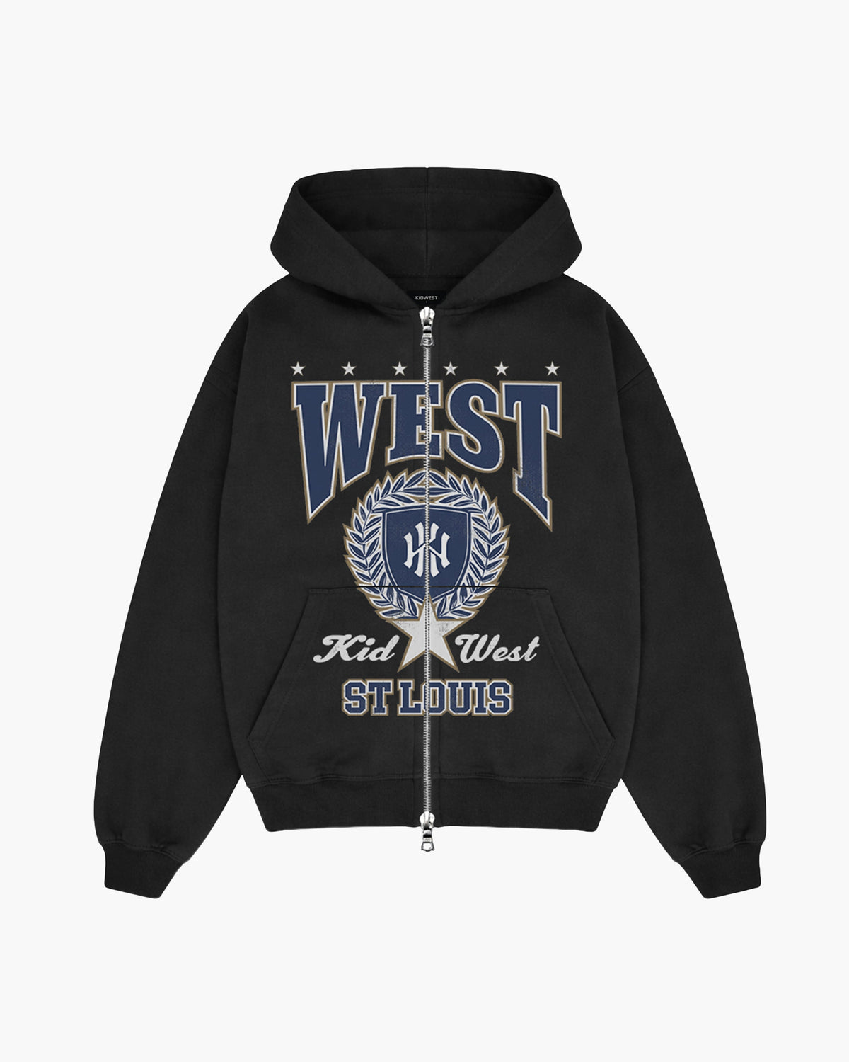 ST. LOUIS ZIPPER HOODIE - BLACK KID FROM THE WEST