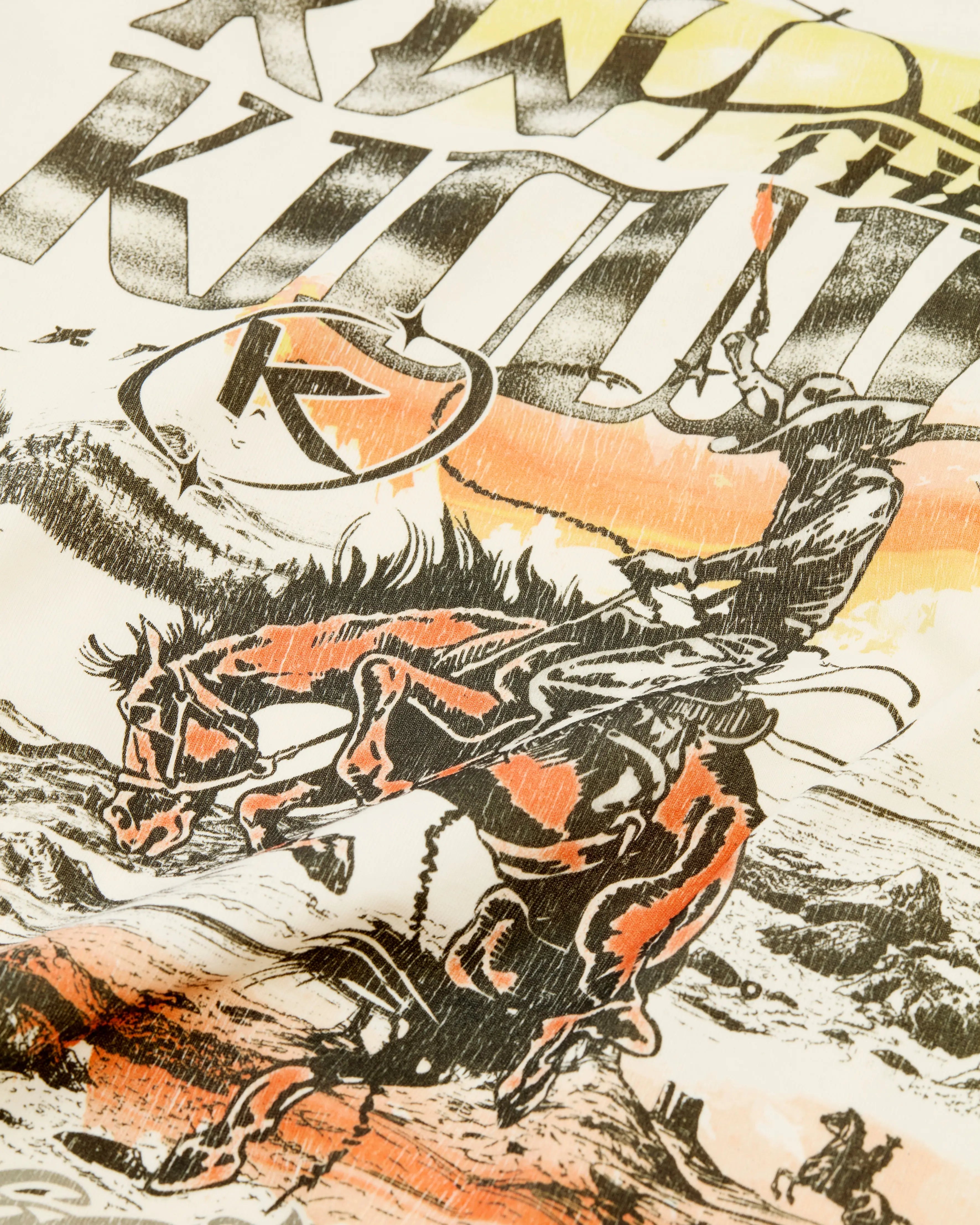 SUNSET RODEO T-SHIRT - VINTAGE WHITE KID FROM THE WEST