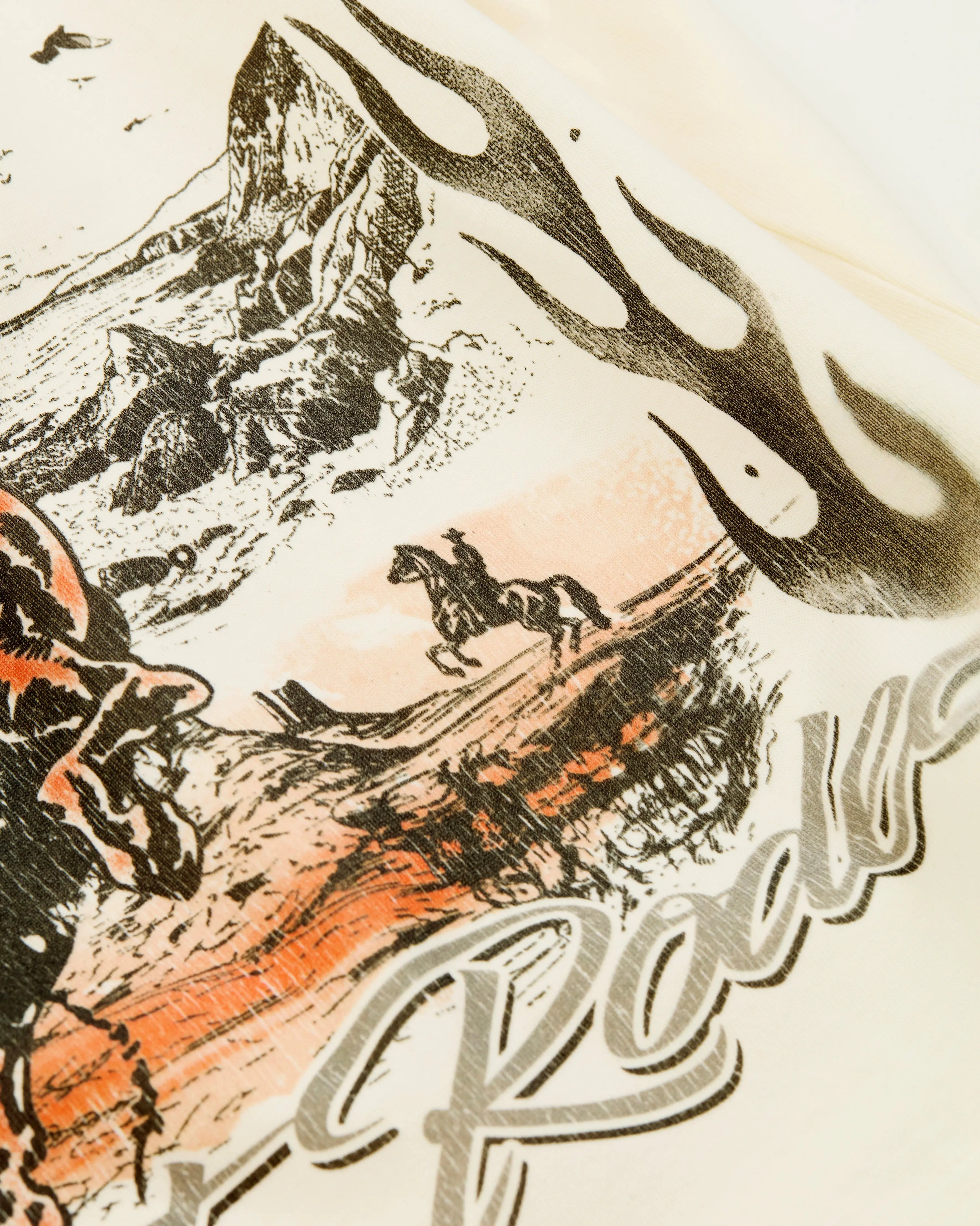 SUNSET RODEO T-SHIRT - VINTAGE WHITE KID FROM THE WEST