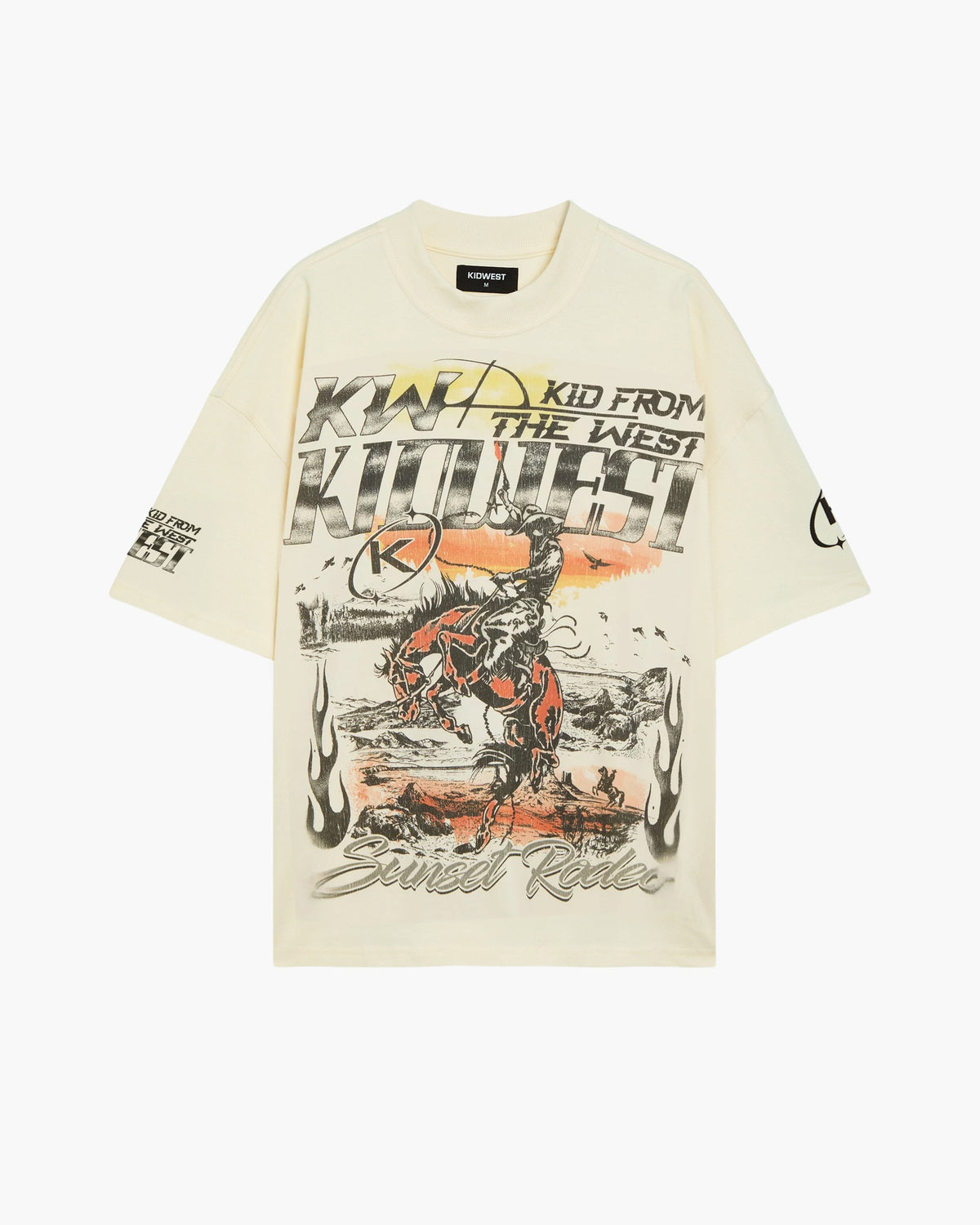 SUNSET RODEO TEE - VINTAGE WHITE KID FROM THE WEST