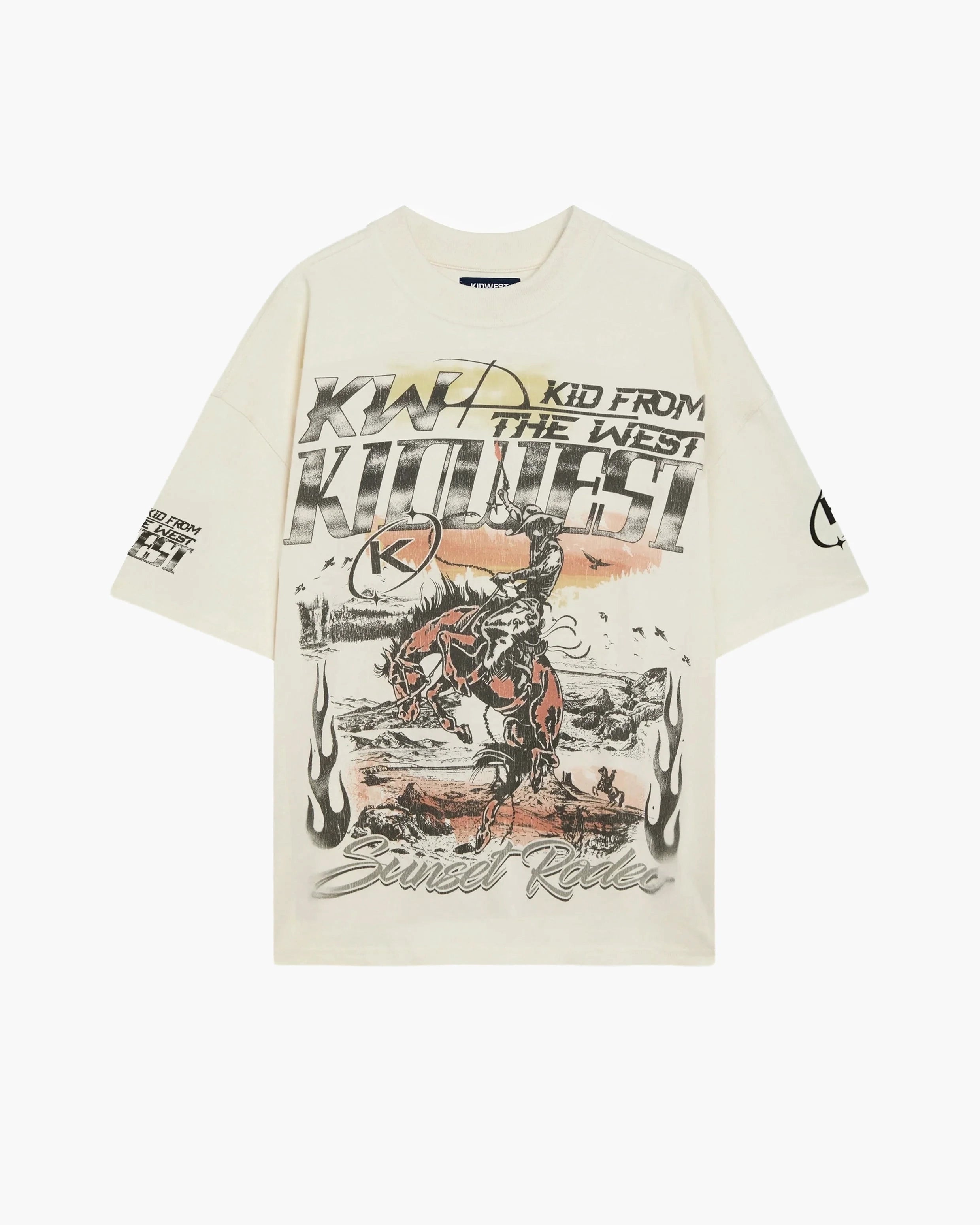 SUNSET RODEO TEE - VINTAGE WHITE KID FROM THE WEST