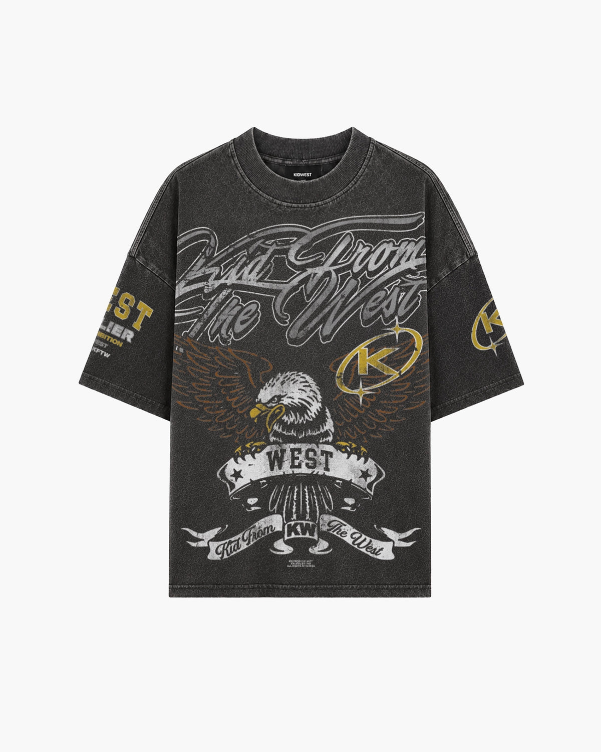 WEST EXHIBITION T-SHIRT - ACID WASH BLACK KID FROM THE WEST