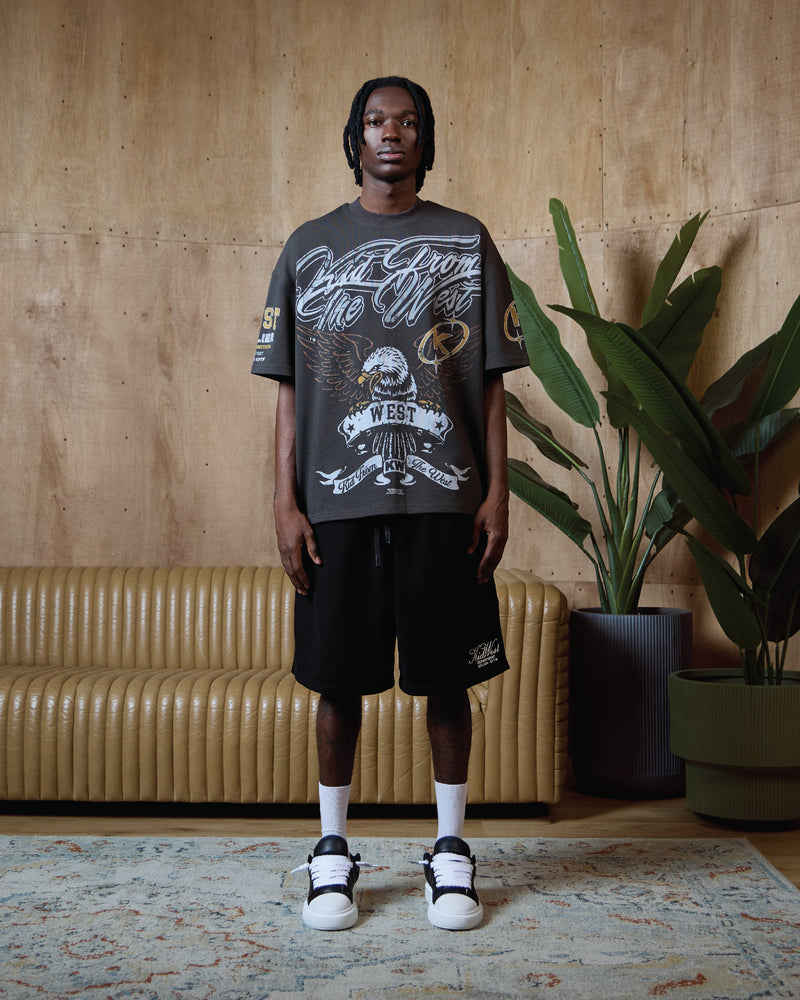 WEST EXHIBITION T-SHIRT - ACID WASH BLACK KID FROM THE WEST