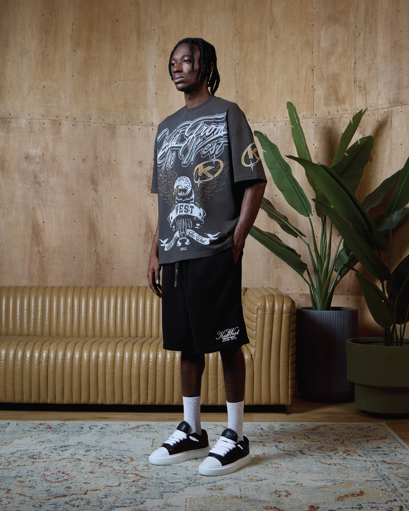 WEST EXHIBITION T-SHIRT - ACID WASH BLACK KID FROM THE WEST