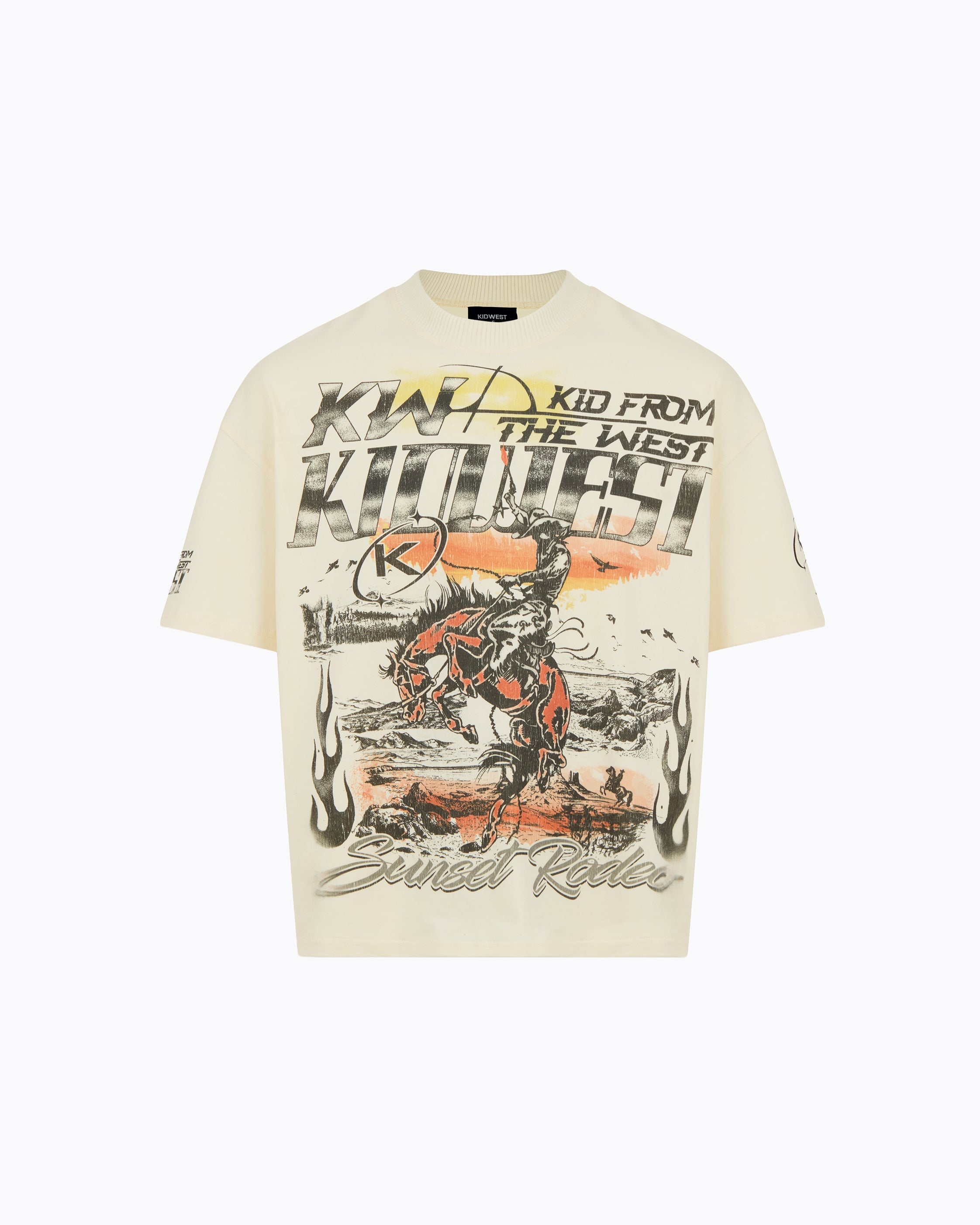 SUNSET RODEO TEE - VINTAGE WHITE KID FROM THE WEST