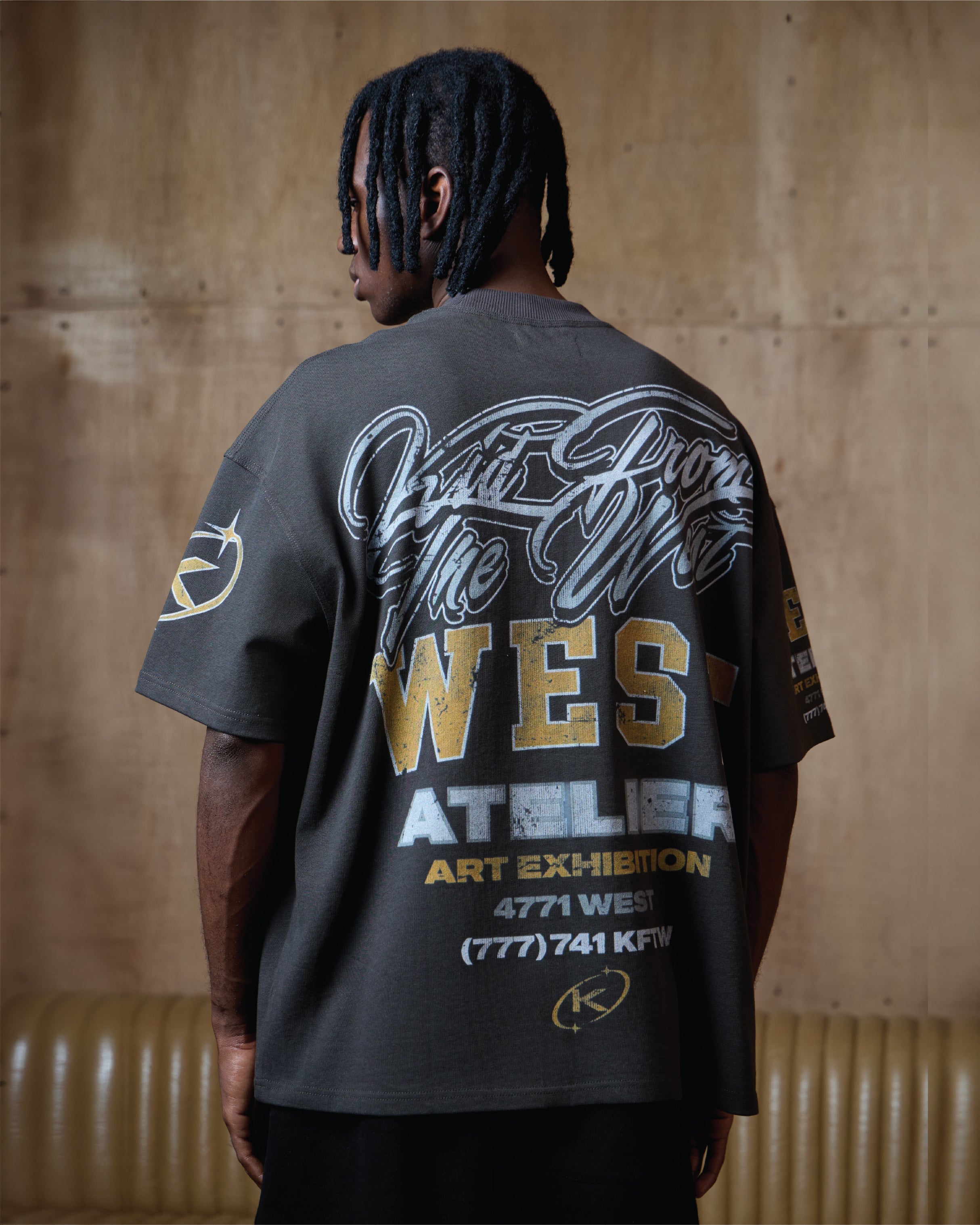 WEST EXHIBITION T-SHIRT - ACID WASH BLACK KID FROM THE WEST