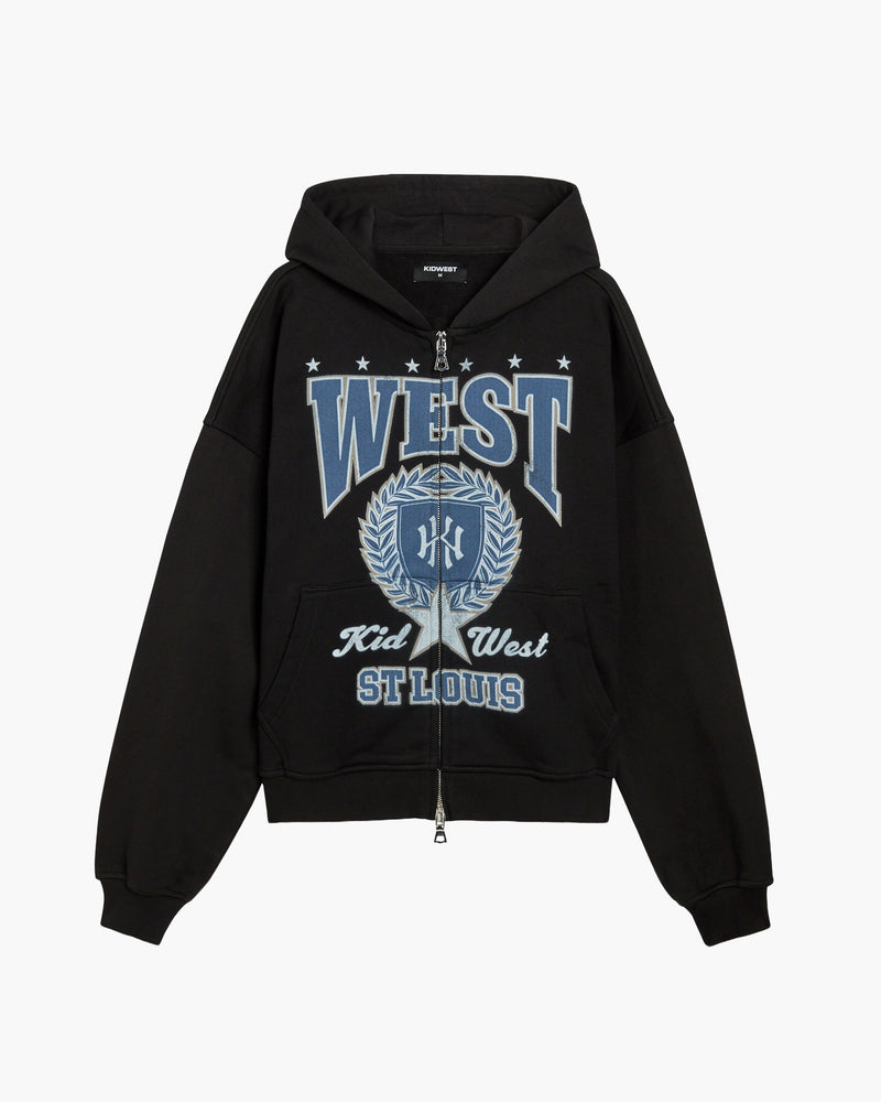 ST. LOUIS ZIPPER HOODIE - BLACK KID FROM THE WEST