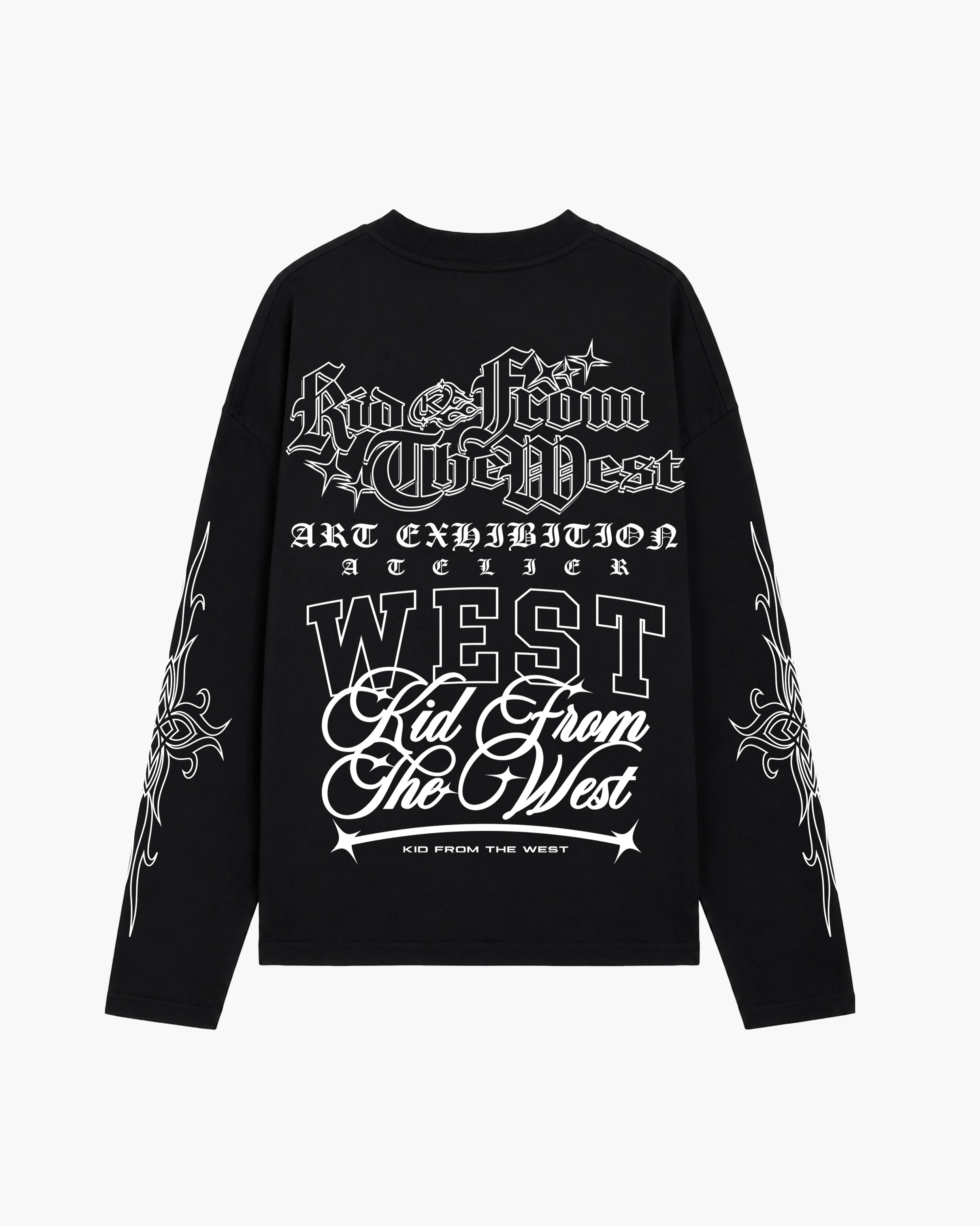 ART EXHIBITION LONG SLEEVE T-SHIRT - BLACK KID FROM THE WEST