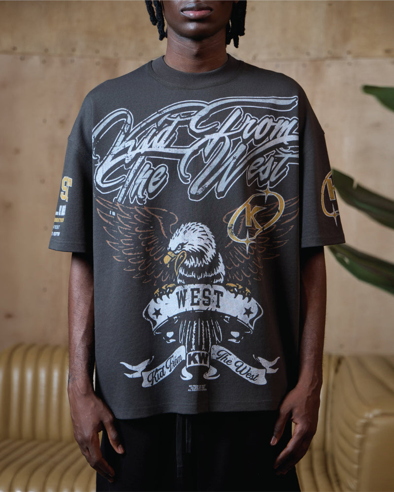 WEST EXHIBITION T-SHIRT - ACID WASH BLACK KID FROM THE WEST